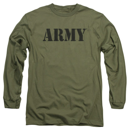 Army Army Mens Long Sleeve Shirt Military Green Officially Licensed