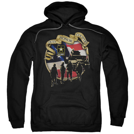 Army Duty Honor Country Mens Hoodie Black Officially Licensed