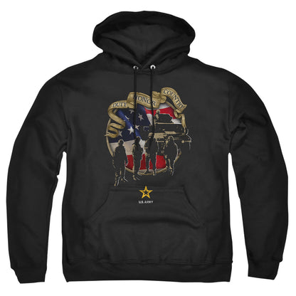 Army Duty Honor Country Mens Hoodie Black Officially Licensed