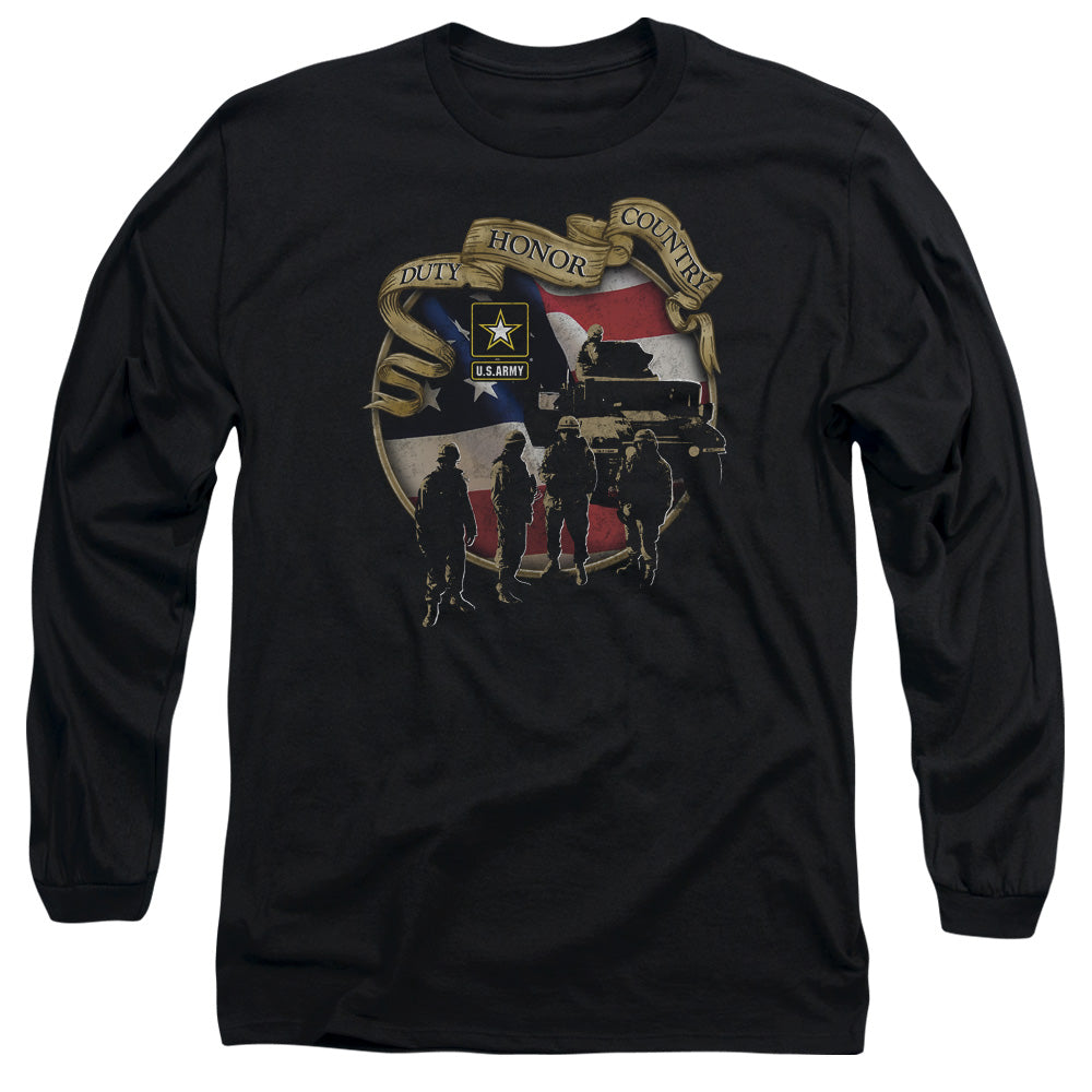 Army Duty Honor Country Mens Long Sleeve Shirt Black Officially Licensed