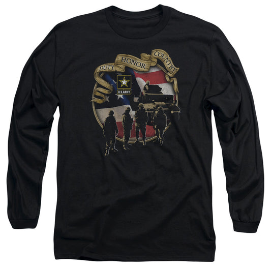 Army Duty Honor Country Mens Long Sleeve Shirt Black Officially Licensed