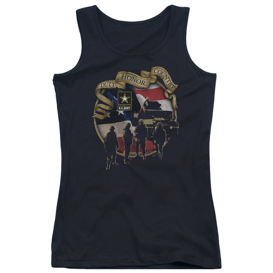 Army Duty Honor Country Womens Tank Top Shirt Black