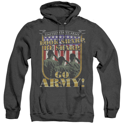 Army Go Army Mens Heather Hoodie Black Officially Licensed