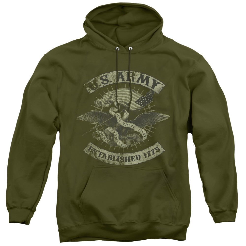 Army Union Eagle Mens Hoodie Military Green Officially Licensed