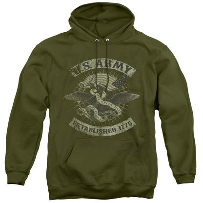 Army Union Eagle Mens Hoodie Military Green Officially Licensed