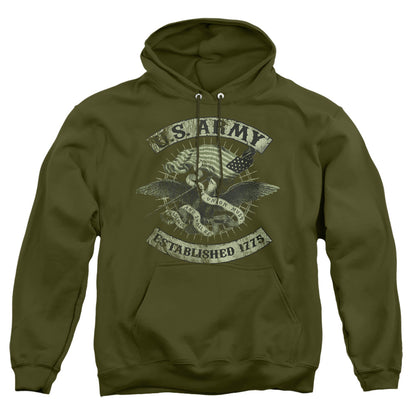 Army Union Eagle Mens Hoodie Military Green Officially Licensed