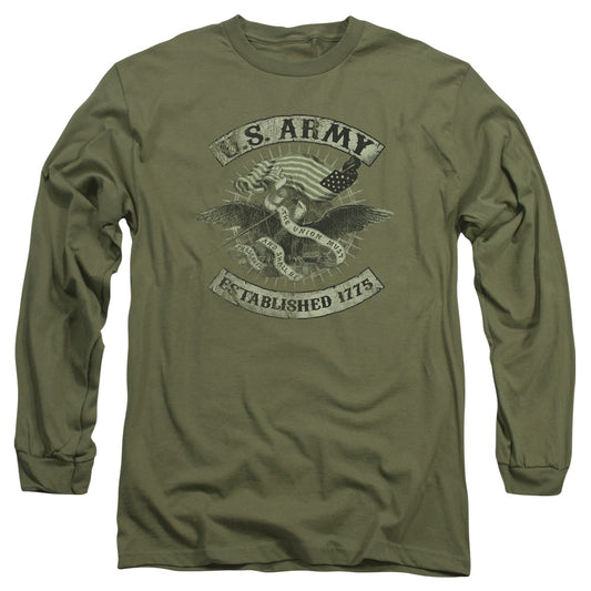 Army Union Eagle Mens Long Sleeve Shirt Military Green Officially Licensed