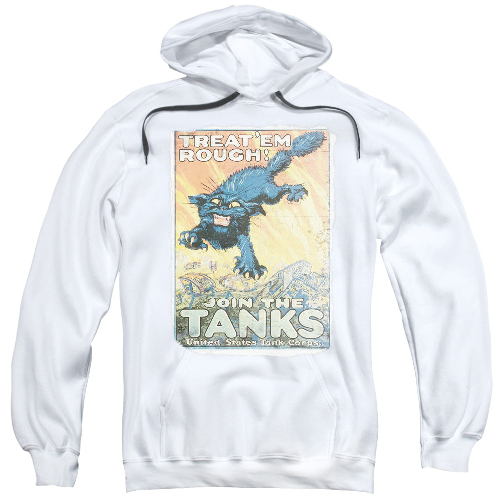 Army Treat Em Rough Mens Hoodie White Officially Licensed