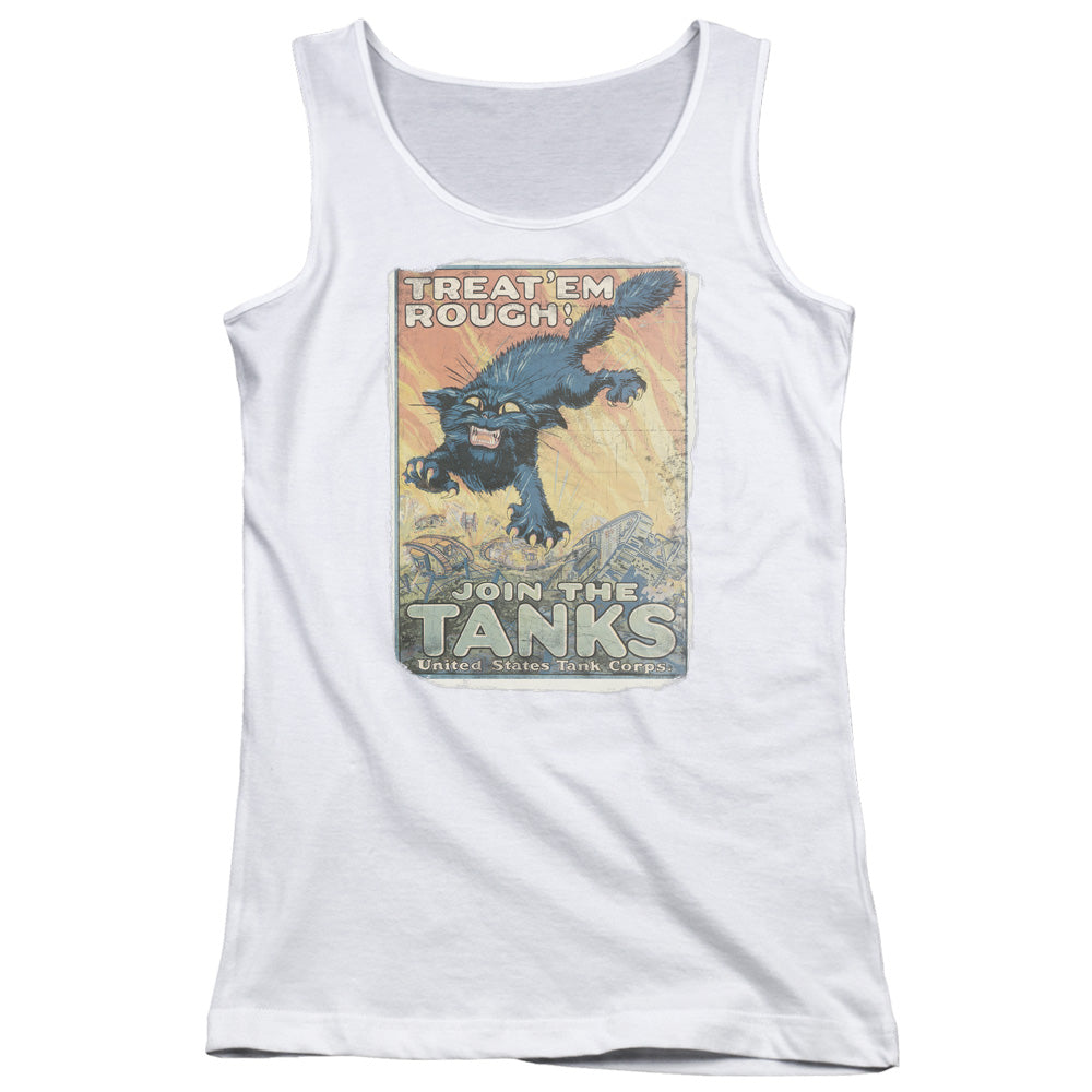 Army Treat Em Rough Womens Tank Top Shirt White