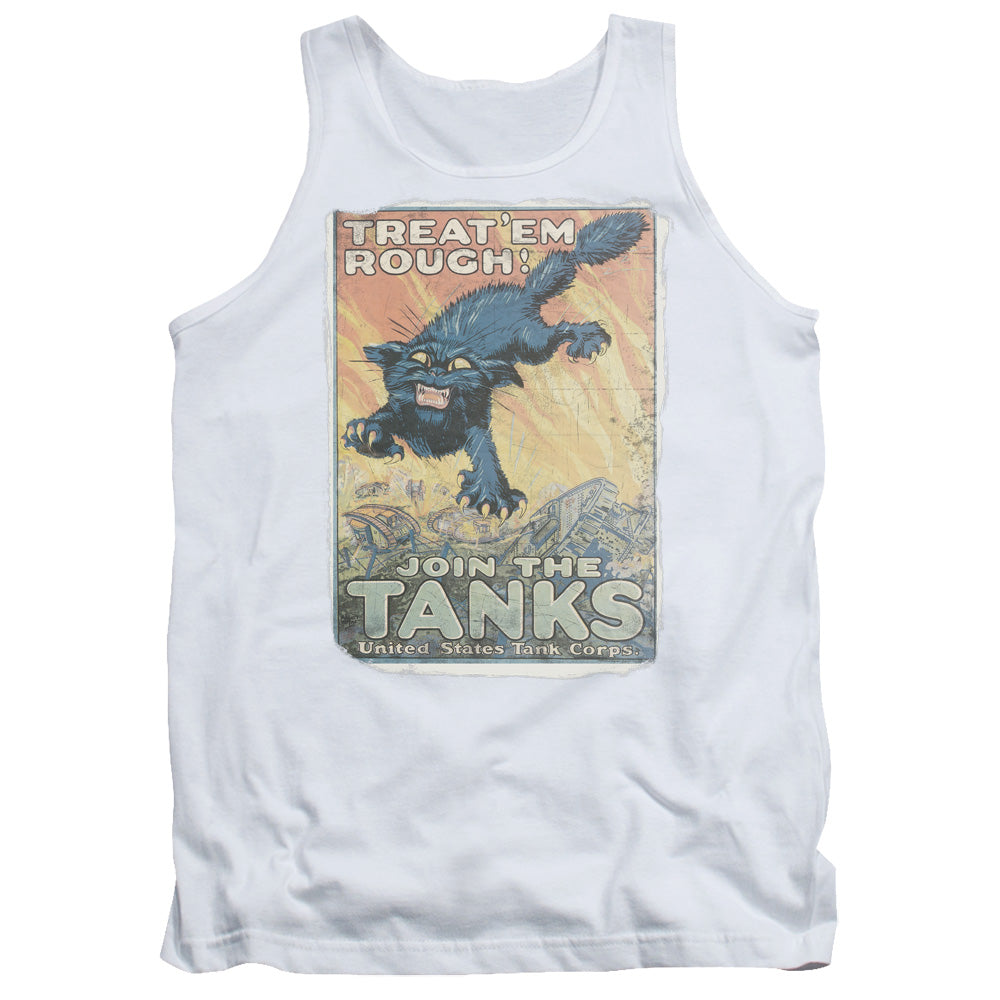 Army Treat Em Rough Mens Tank Top Shirt White