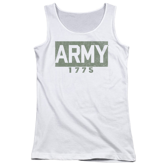 Army Block Womens Tank Top Shirt White