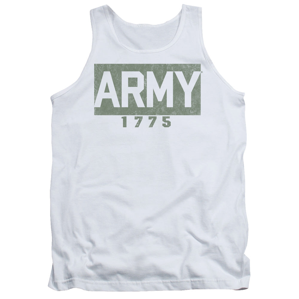 Army Block Mens Tank Top Shirt White