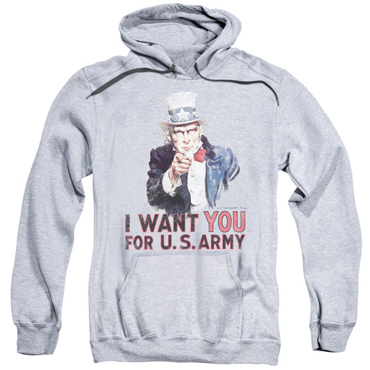 Army I Want You Mens Hoodie Athletic Heather Officially Licensed