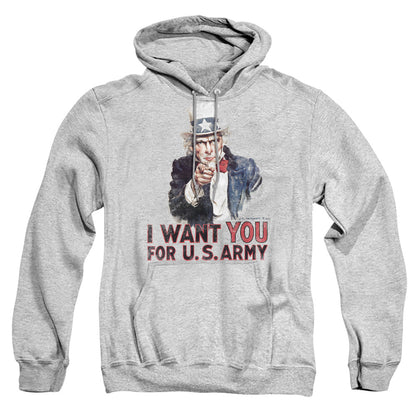 Army I Want You Mens Hoodie Athletic Heather Officially Licensed