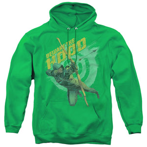 Arrow Beware Mens Hoodie Kelly Green