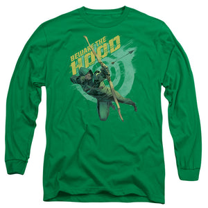 Arrow Beware Mens Long Sleeve Shirt Kelly Green