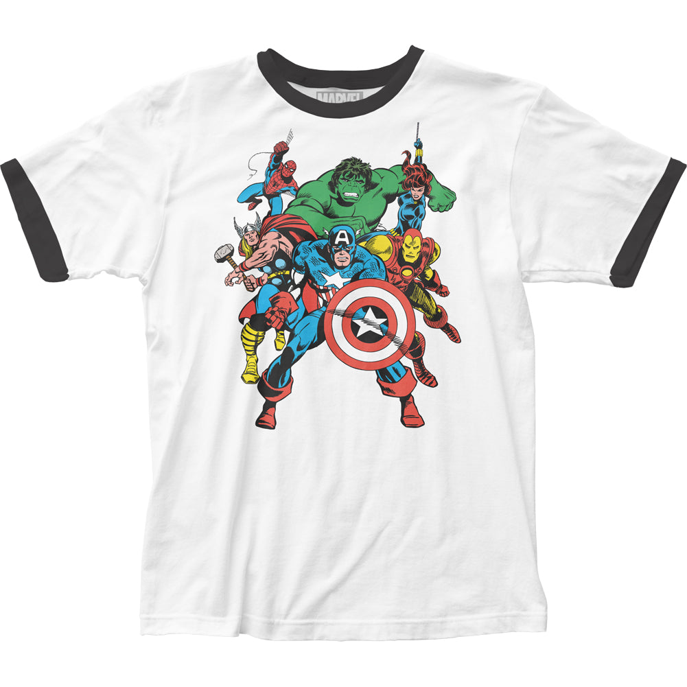 Avengers The Avengers Mens Ringer T Shirt White Black