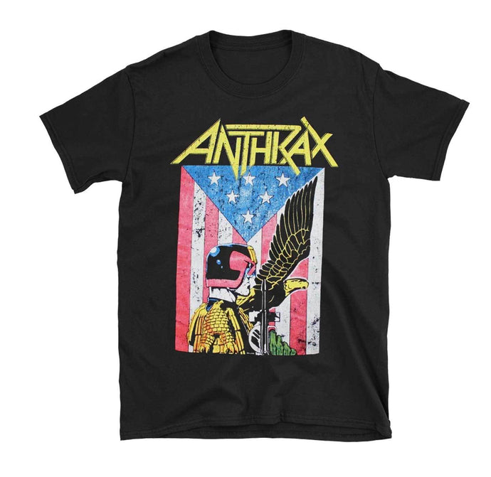 Anthrax Dredd Eagle Mens T Shirt Black