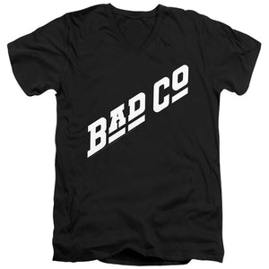 Bad Company Bad Co Logo Mens Slim Fit V-Neck T Shirt Black