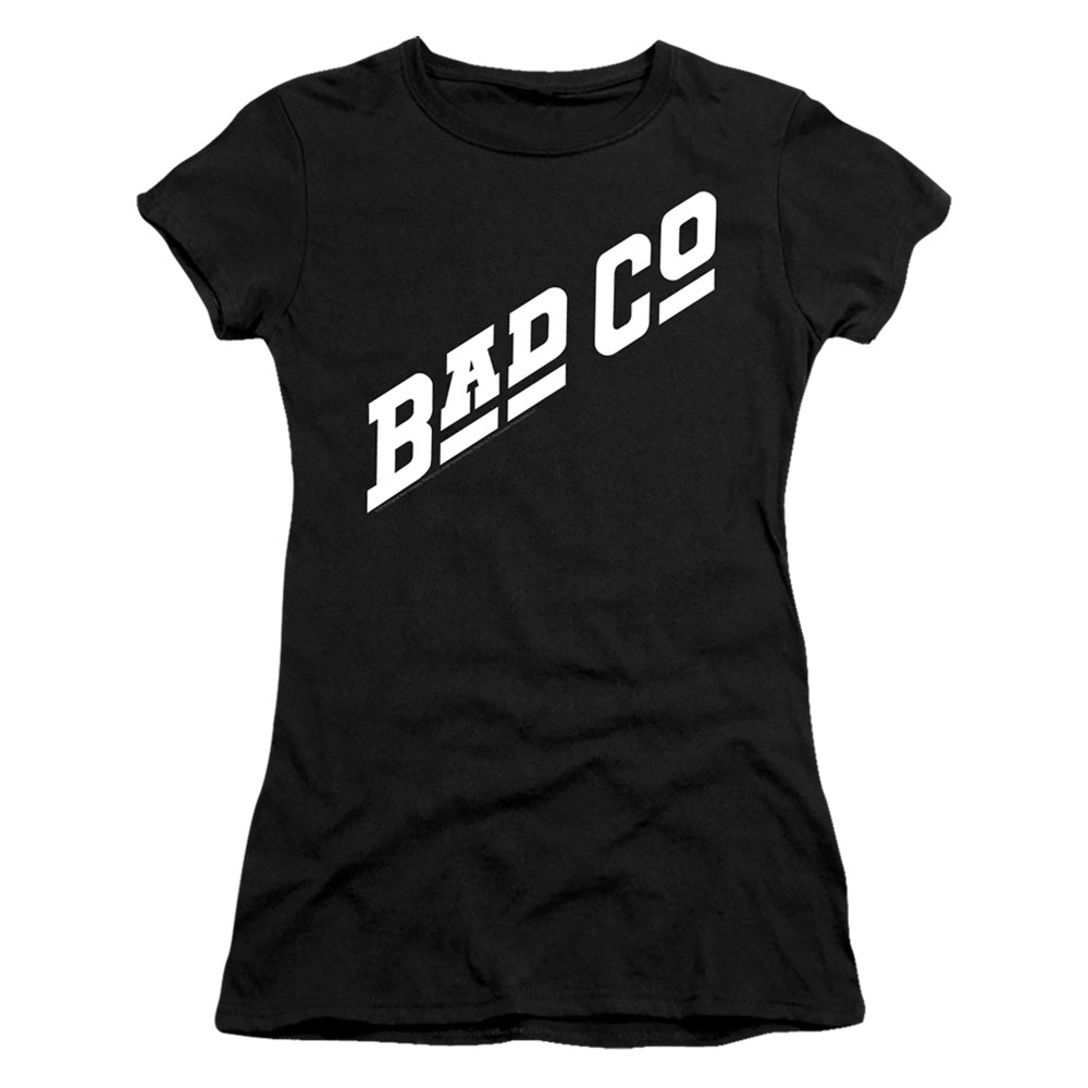 Bad Company Bad Co Logo Junior Sheer Cap Sleeve Womens T Shirt Black