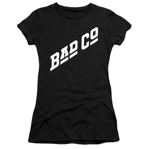 Bad Company Bad Co Logo Junior Sheer Cap Sleeve Premium Bella Canvas Womens T Shirt Black