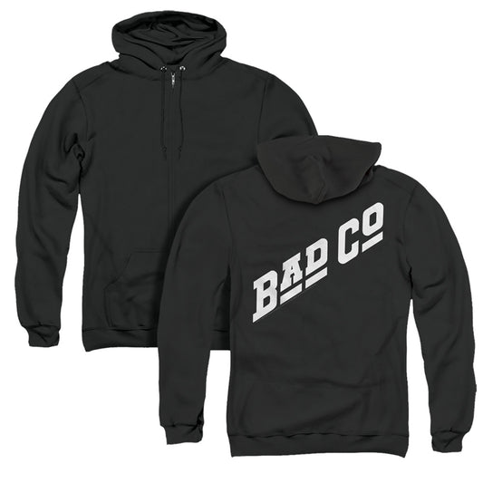 Bad Company Bad Co Logo Back Print Zipper Mens Hoodie Black