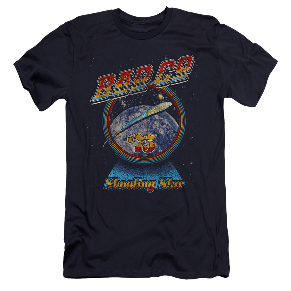 Bad Company Shooting Star Premium Bella Canvas Slim Fit Mens T Shirt Navy Blue