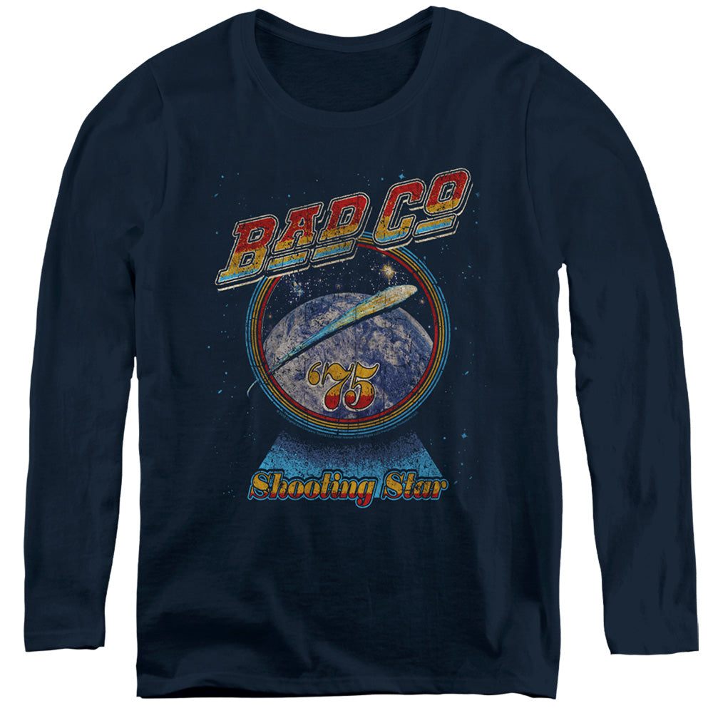 Bad Company Shooting Star Womens Long Sleeve Shirt Navy Blue