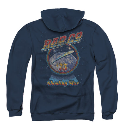 Bad Company Shooting Star Back Print Zipper Mens Hoodie Navy Blue