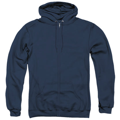 Bad Company Shooting Star Back Print Zipper Mens Hoodie Navy Blue