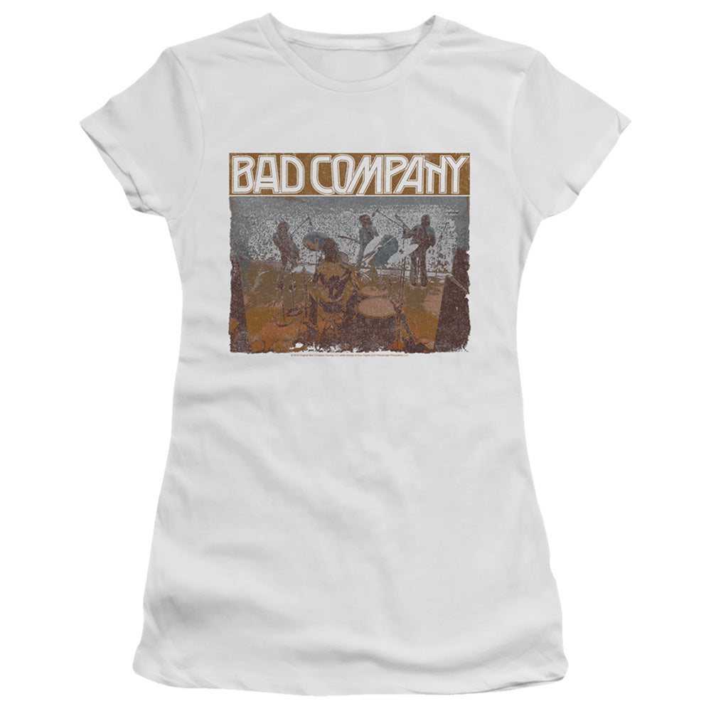 Bad Company Swan Song Junior Sheer Cap Sleeve Womens T Shirt White