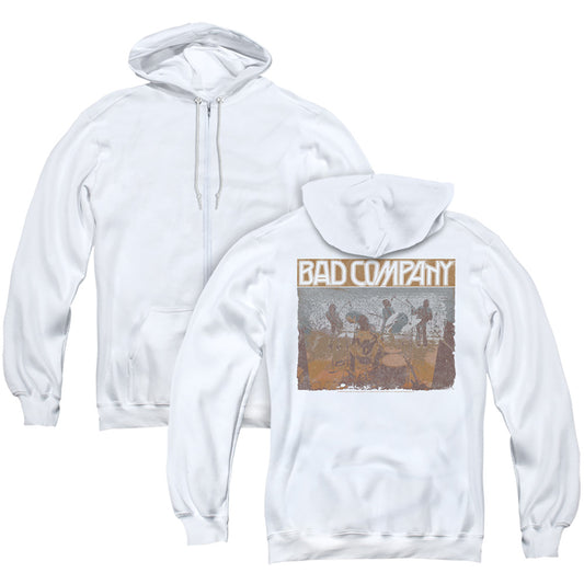 Bad Company Swan Song Back Print Zipper Mens Hoodie White