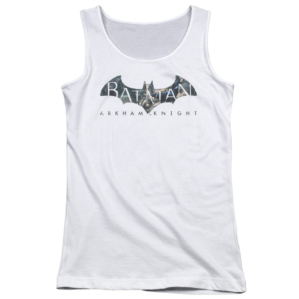 Batman Arkham Knight Descending Logo Womens Tank Top Shirt White