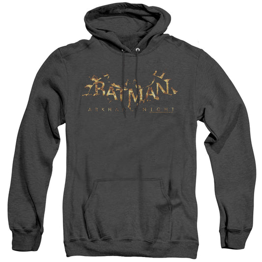 Batman Arkham Knight Ak Flame Logo Mens Heather Hoodie Black Officially Licensed