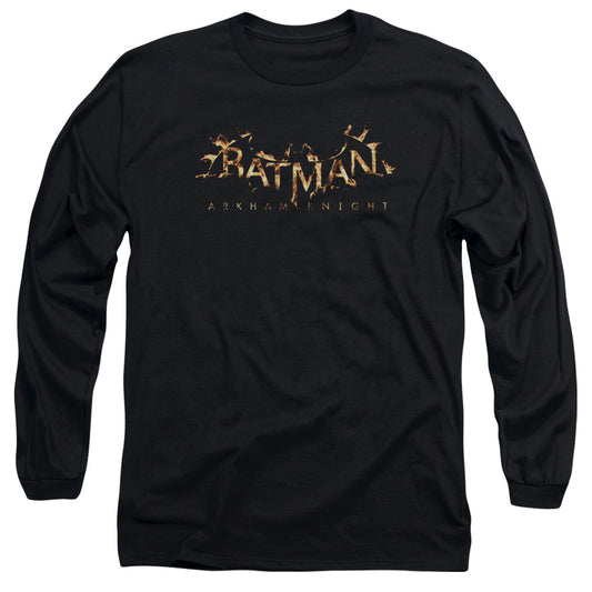 Batman Arkham Knight Ak Flame Logo Mens Long Sleeve Shirt Black