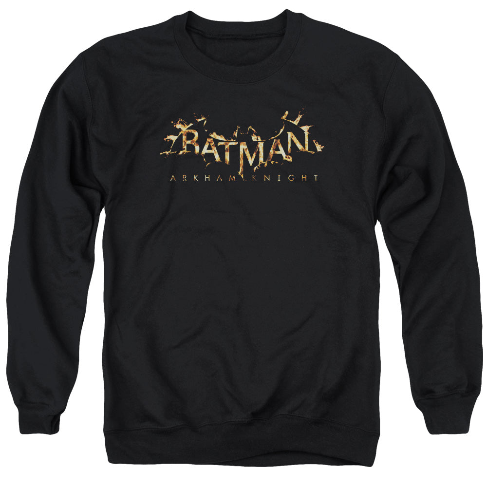 Batman Arkham Knight Ak Flame Logo Mens Crewneck Sweatshirt Black