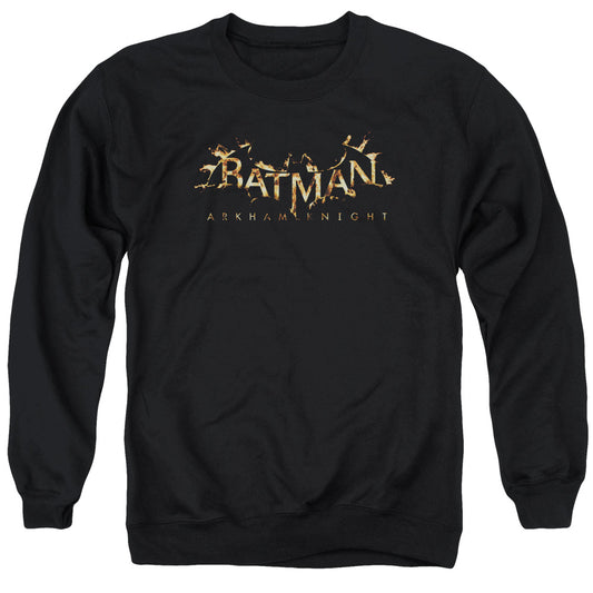 Batman Arkham Knight Ak Flame Logo Mens Crewneck Sweatshirt Black