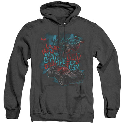 Batman Arkham Knight City Of Fear Heather Mens Hoodie Black