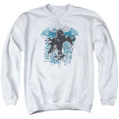 Batman Arkham Knight I Know Mens Crewneck Sweatshirt White