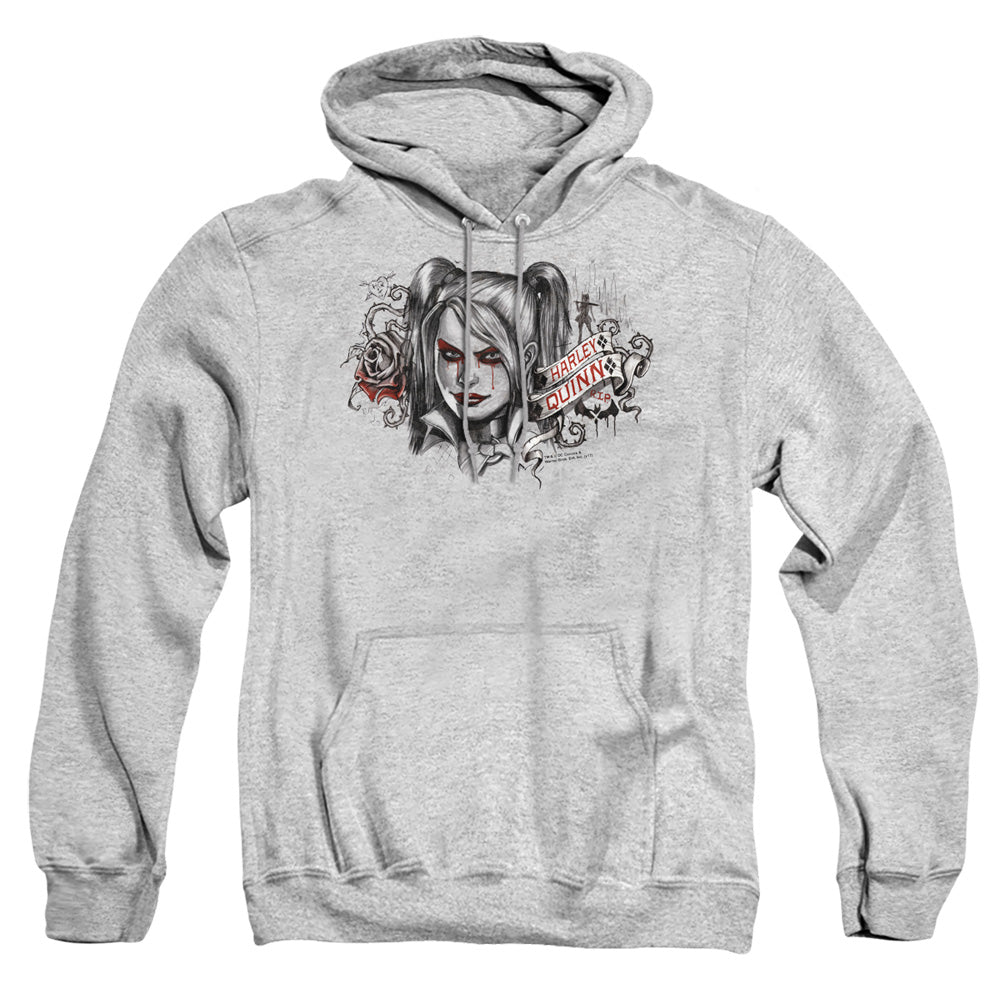 Batman Arkham Knight Hq Sketch Mens Hoodie Athletic Heather Officially Licensed