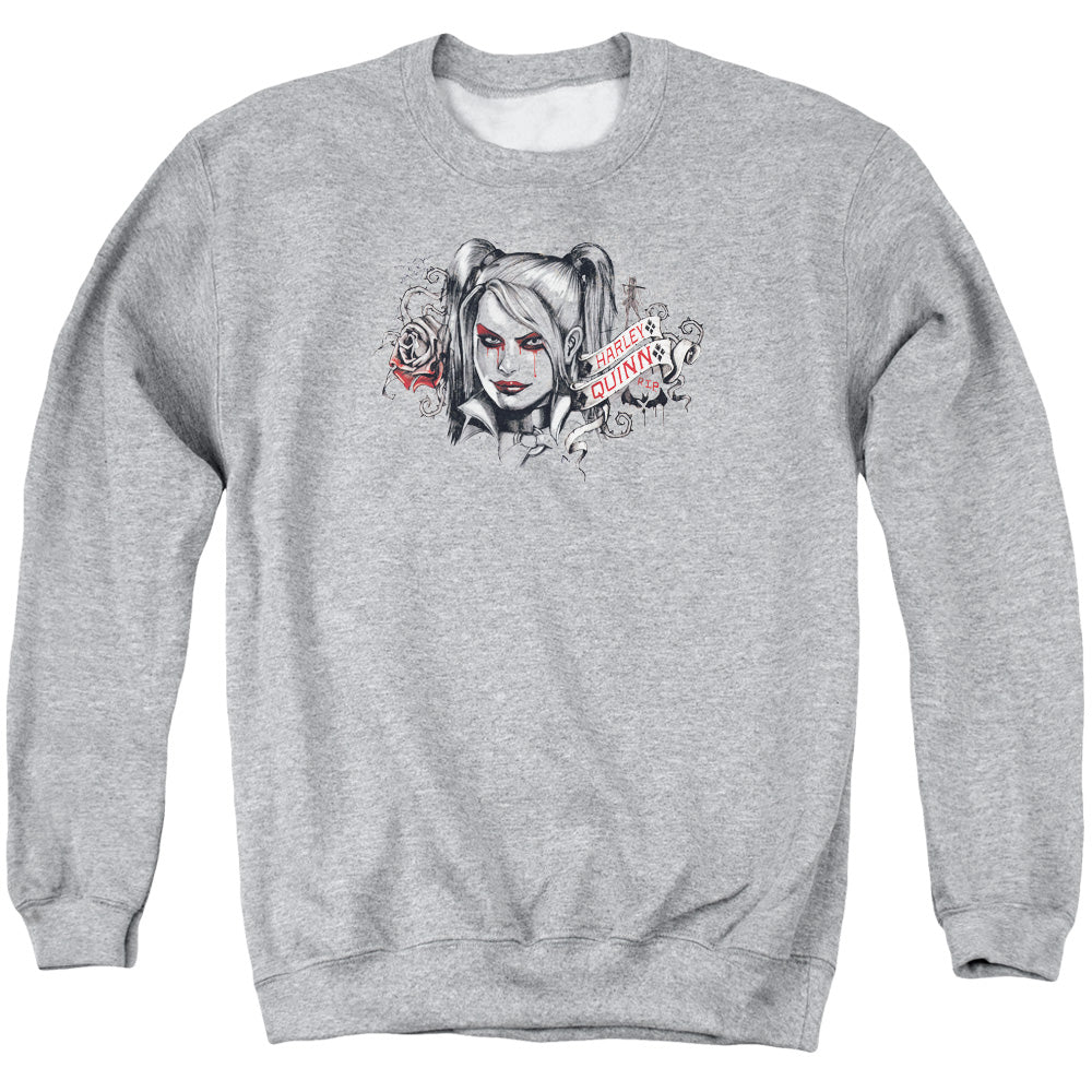Batman Arkham Knight Hq Sketch Mens Crewneck Sweatshirt Athletic Heather