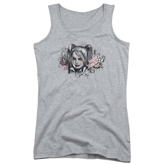 Batman Arkham Knight Hq Sketch Womens Tank Top Shirt Athletic Heather