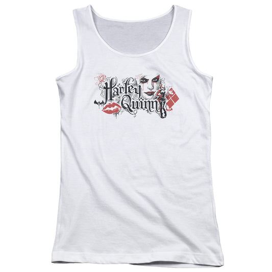 Batman Arkham Knight Lips Womens Tank Top Shirt White