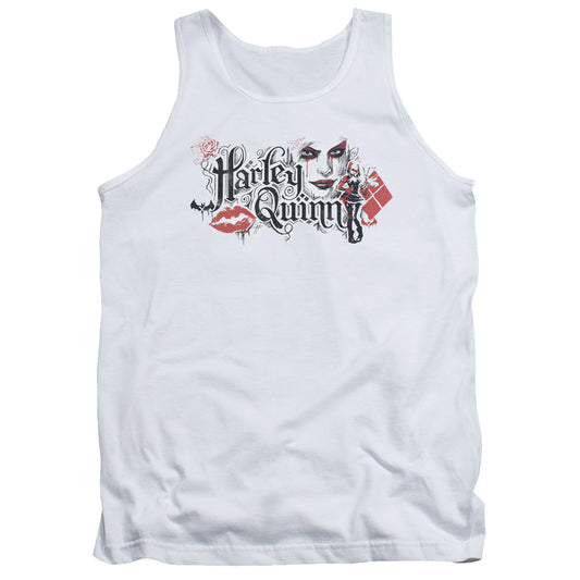 Batman Arkham Knight Lips Mens Tank Top Shirt White