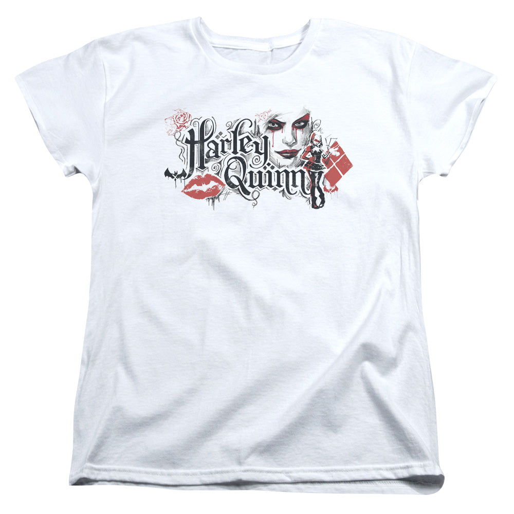 Batman Arkham Knight Lips Womens T Shirt White