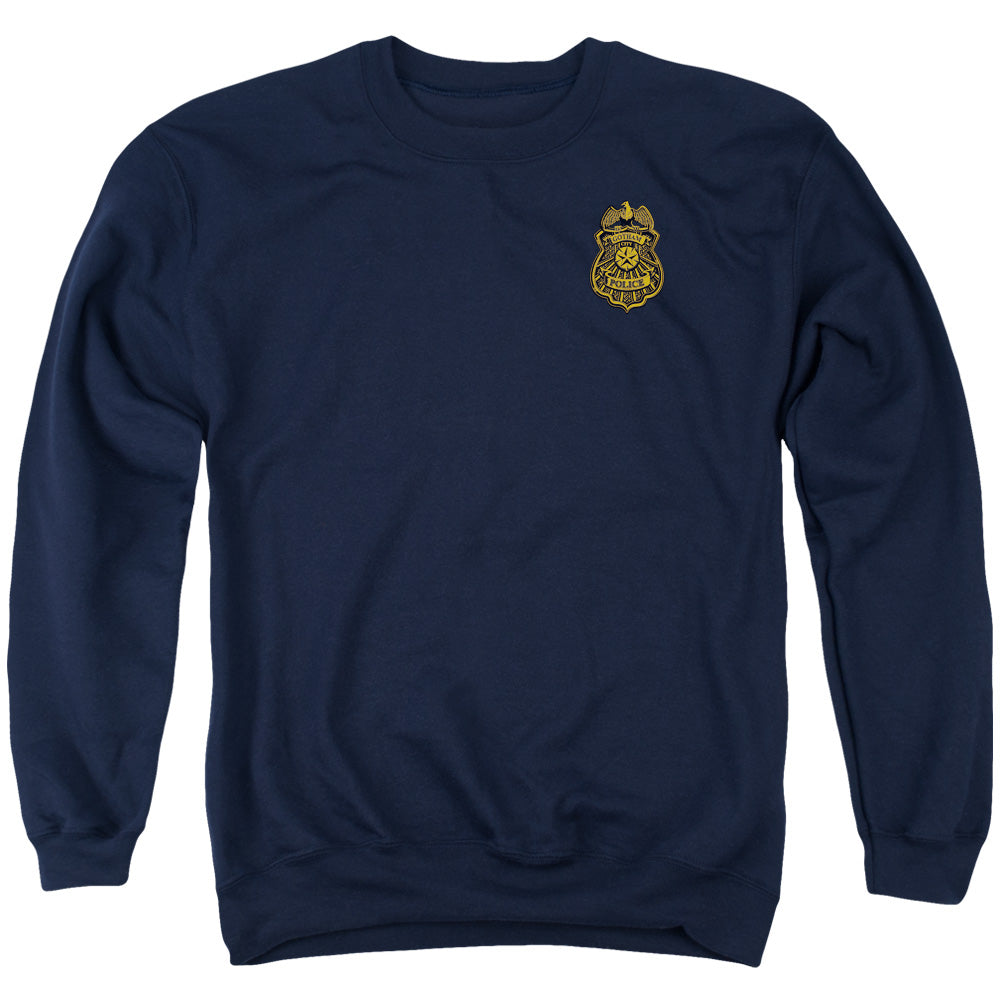 Batman Arkham Knight Gotham Badge Mens Crewneck Sweatshirt Navy Blue