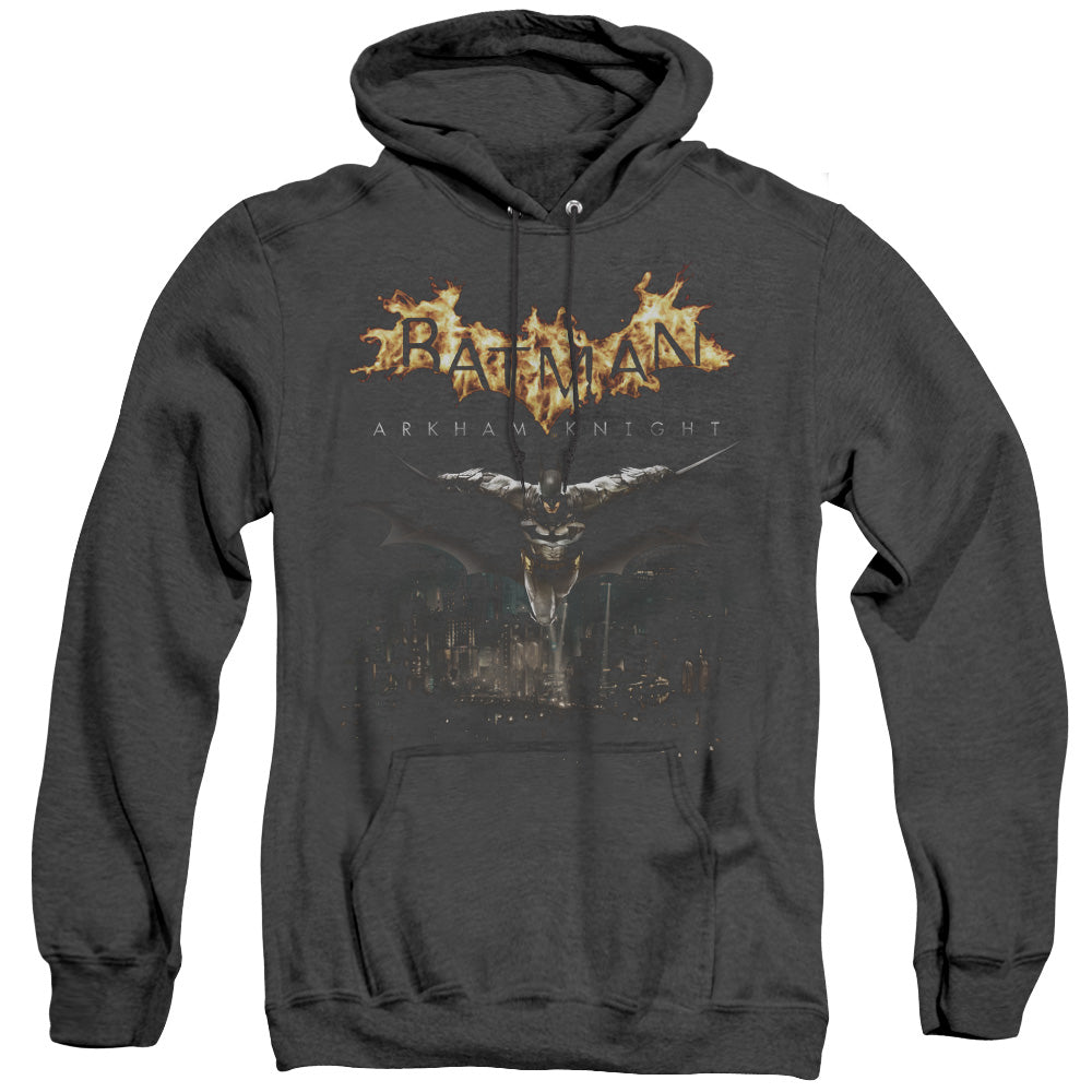 Batman Arkham Knight City Watch Mens Heather Hoodie Black Officially Licensed