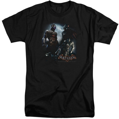 Batman Arkham Knight Face Off Mens Tall T Shirt Black