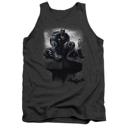 Batman Arkham Knight Perched Mens Tank Top Shirt Charcoal