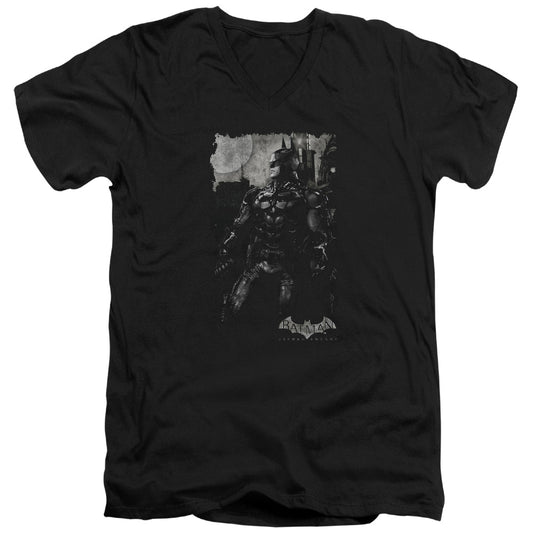 Batman Arkham Knight Bat Brood Mens Slim Fit V Neck T Shirt Black